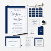 Elegant Navy Blue and White Wedding