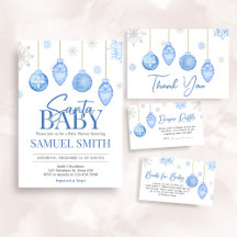 Boy Santa Baby Christmas Baby Shower   BS71