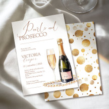 Gold and White Pearls & Prosecco Bridal Shower