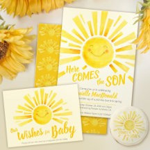 Sunshine baby shower whimsy inked art
