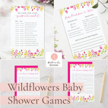 Wildflowers Baby Shower Games Watercolor
