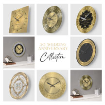 50 Wedding Anniversary Wall Clocks
