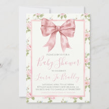 Southern Floral Pink Bow Baby Shower