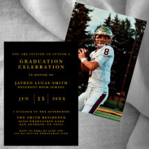 2025 BLACK AND GOLD GRADUATION INVITATIONS