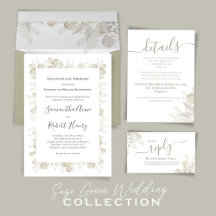 Wedding Sage Greenery Stationery Suite