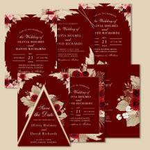 Burgundy Tropical Rose Garden Wedding Collection