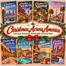 Christmas Across America - Vintage Holiday Cards