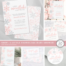 A Little Snowflake Winter Pink Girl Baby Shower