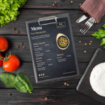 Custom restaurant card   Black modern photo
