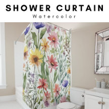 Shower Curtain Watercolor