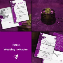 Purple Splatter - Wedding Stationery