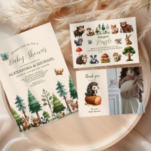 Cute Woodland Animals Baby Shower Collection