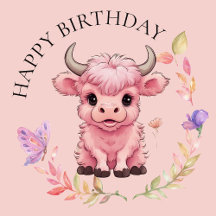 Cute Pink Highlands Scottish Cow Collection
