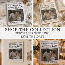 Newspaper Wedding Save The Date