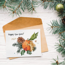 “New Year’s Watercolor Mandarin”