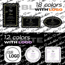 Word Cloud Logo Product Labels with Shimmery Frame