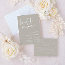 Taupe Minimalist Script Bridal Shower