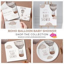Boho Hot Air Balloon Baby Shower Collection