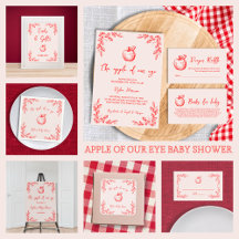 Apple Of Our Eye Red Hand Drawn Fall Baby Shower
