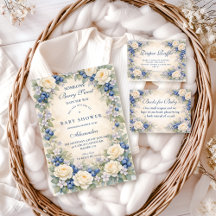 Blueberry Floral Wreath Baby Shower