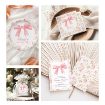 Pink Bow Floral Baby Shower