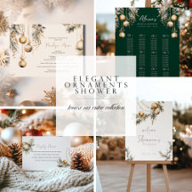 Elegant Christmas Bridal Shower Stationery Set 