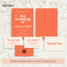 Retro Modern Bold & Chic Wedding Set