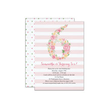 6th Birthday Watercolor Florals Number 6