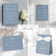 Happily Ever After Dusty Blue Wedding Reception