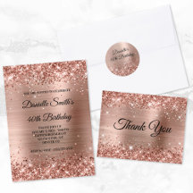 Glittery Rose Gold Foil 40th Birthday