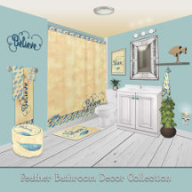 Believe Typography Watercolor Feather Bed and Bath