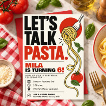 Watercolor Ciao Pasta Birthday Italian Tomato food