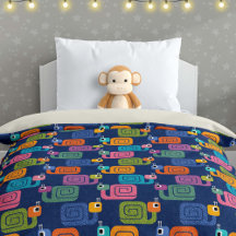 Cute Animal Duvet Covers on Blue