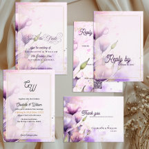 Romantic Lavender & Gold Floral Luxury Wedding