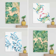 Tropical Wall Decor Art by Victoria Grigaliunas