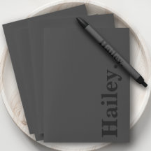 Monogram   Minimal Black Name Elegant Stationery