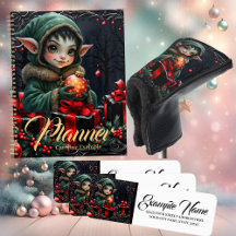 Cute Elf Child in Green Hooded Coat 