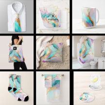 Pastel colors marble in glitter art