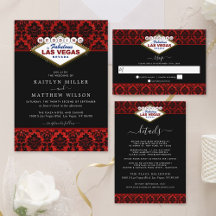 Glitter Damask Las Vegas Wedding (Black)