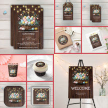 Rustic Floral Easter Eggs Baby Shower