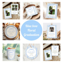 Blue Bow Floral Graduation Party