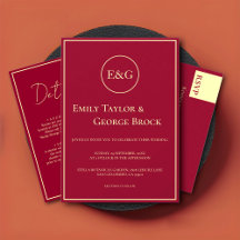 Elegant Burgundy And Gold Monogram Collection