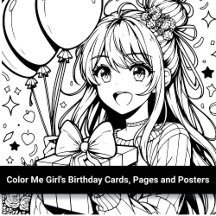 Color Me Kid's Birthday Cards, Pages and Posters