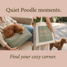 Shhh. We're busy | Poodle Coral & Sage Gifts