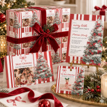 Red Stripes & Bows Personalized Christmas