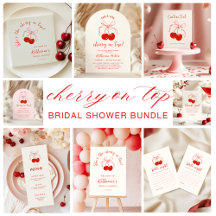 Cherry on Top Retro Bridal Shower PINK OR BEIGE