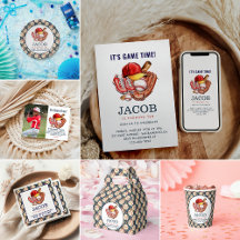 Navy Blue Baseball Birthday Party Collection