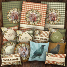 Buffalo Check and Vintage Floral Home Decor