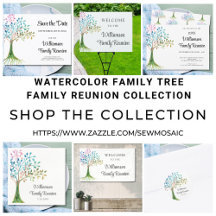 Watercolor Family Tree Family Reunion Collection.