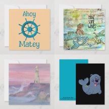 Greeting And Post Cards With Beach Themed Designs